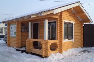 Одноэтажные бани с верандой