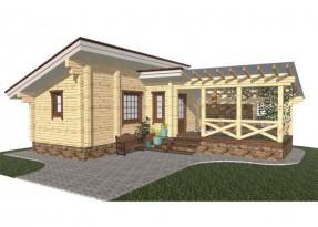 Одноэтажные бани с верандой