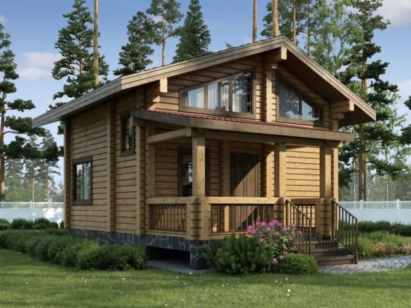 Проекты деревянных бань с мансардой