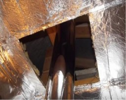 Проход трубы через потолок бани Проход трубы через потолок бани