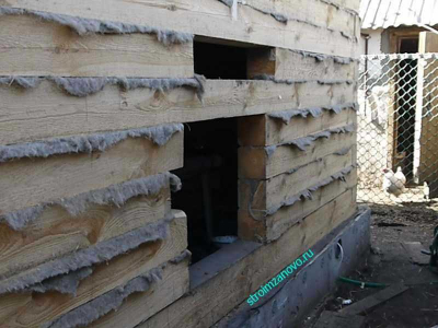  
Окосячка в деревянном доме