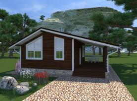 Одноэтажные бани с верандой