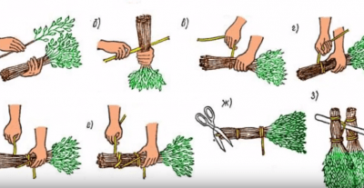 Заготовка веников для бани