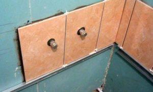 Плитка на гипсокартон в ванной