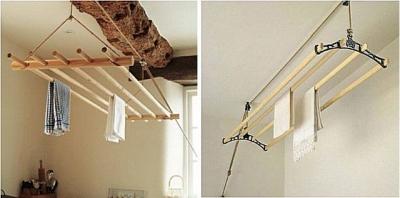 Потолочная сушилка для белья на балкон: разновидности, фото дизайнов и видео с инструкцией по монтажу