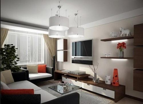 Модульная стенка в гостиной