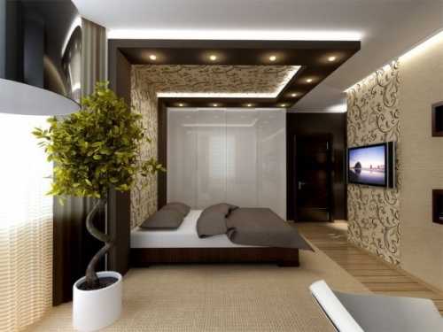 Потолок в спальне: варианты отделки