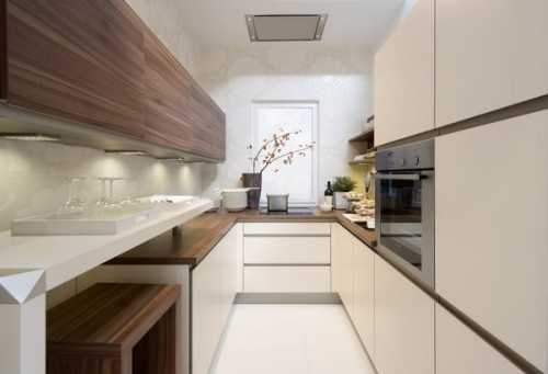 Как оформить узкую кухню